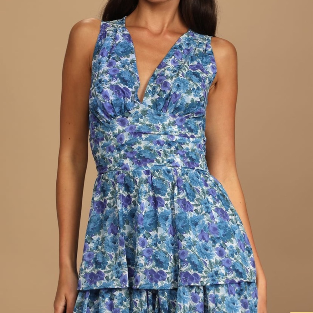 Sweet Type of Love Blue Floral Print Dress